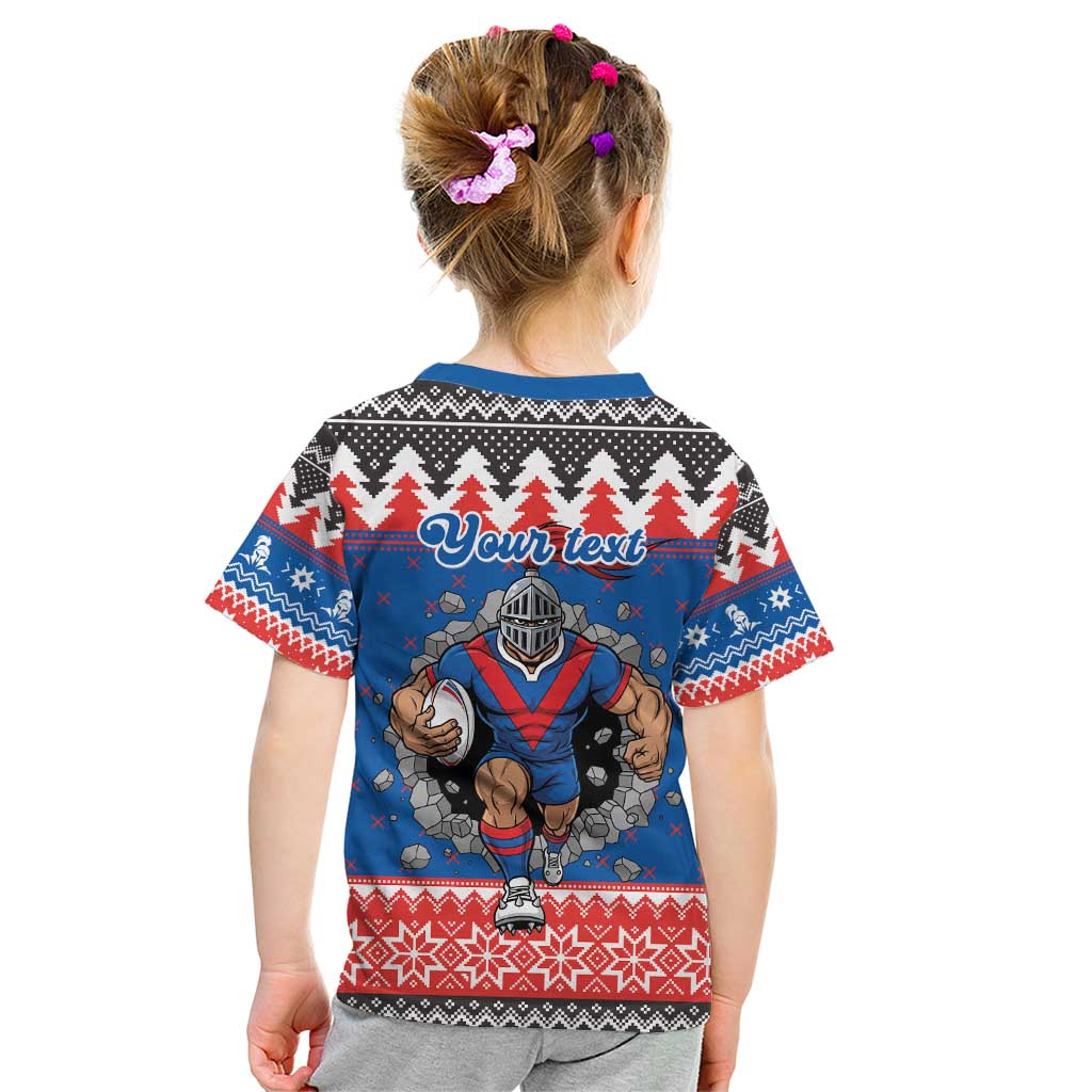 Merry Knights Newcastle Pride Personalised Kid T Shirt Christmas Rugby League Spirit - Aussie Hoodie