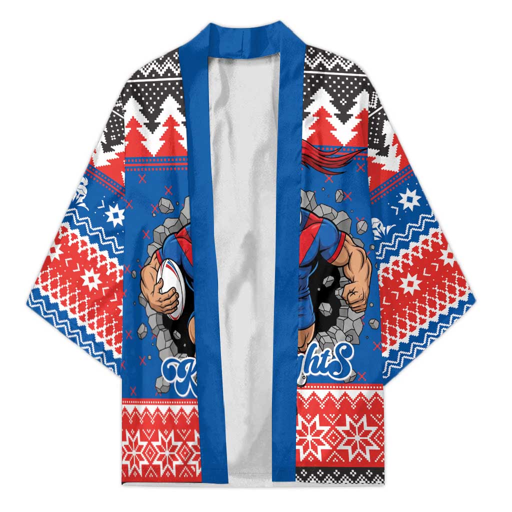 Merry Knights Newcastle Pride Personalised Kimono Christmas Rugby League Spirit - Aussie Hoodie
