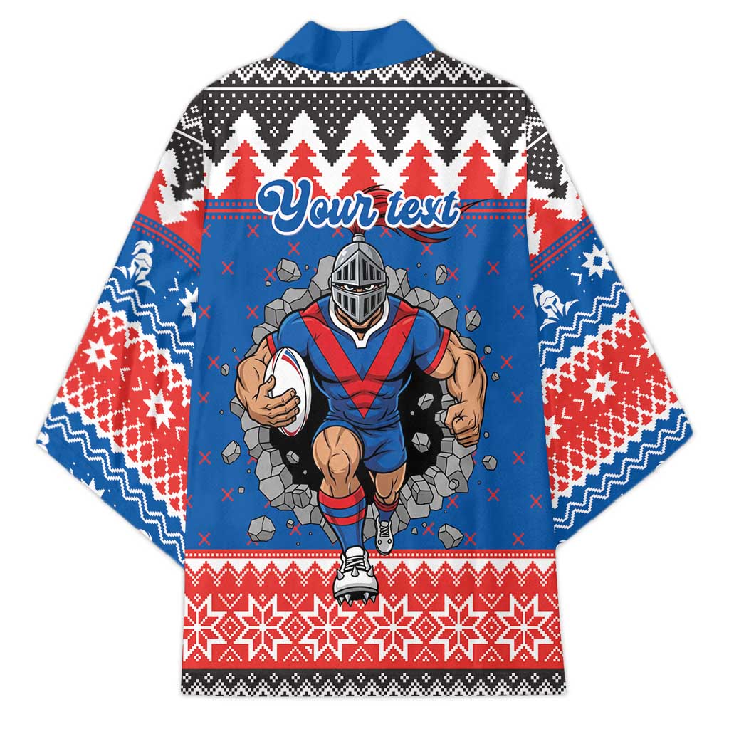 Merry Knights Newcastle Pride Personalised Kimono Christmas Rugby League Spirit - Aussie Hoodie