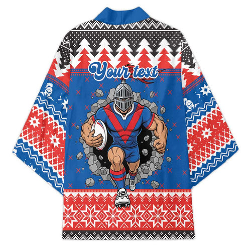 Merry Knights Newcastle Pride Personalised Kimono Christmas Rugby League Spirit - Aussie Hoodie