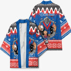 Merry Knights Newcastle Pride Personalised Kimono Christmas Rugby League Spirit - Aussie Hoodie