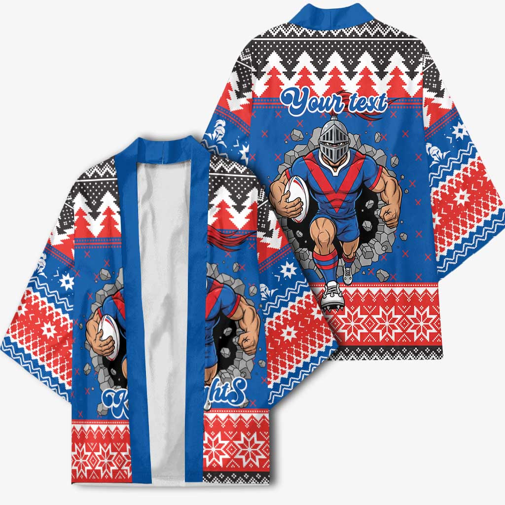 Merry Knights Newcastle Pride Personalised Kimono Christmas Rugby League Spirit - Aussie Hoodie