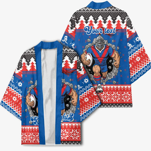 Merry Knights Newcastle Pride Personalised Kimono Christmas Rugby League Spirit - Aussie Hoodie