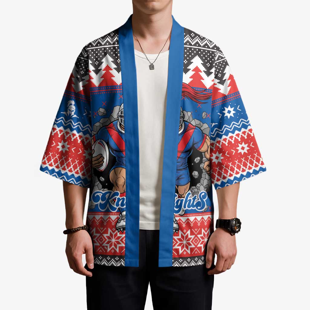 Merry Knights Newcastle Pride Personalised Kimono Christmas Rugby League Spirit - Aussie Hoodie