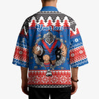Merry Knights Newcastle Pride Personalised Kimono Christmas Rugby League Spirit - Aussie Hoodie