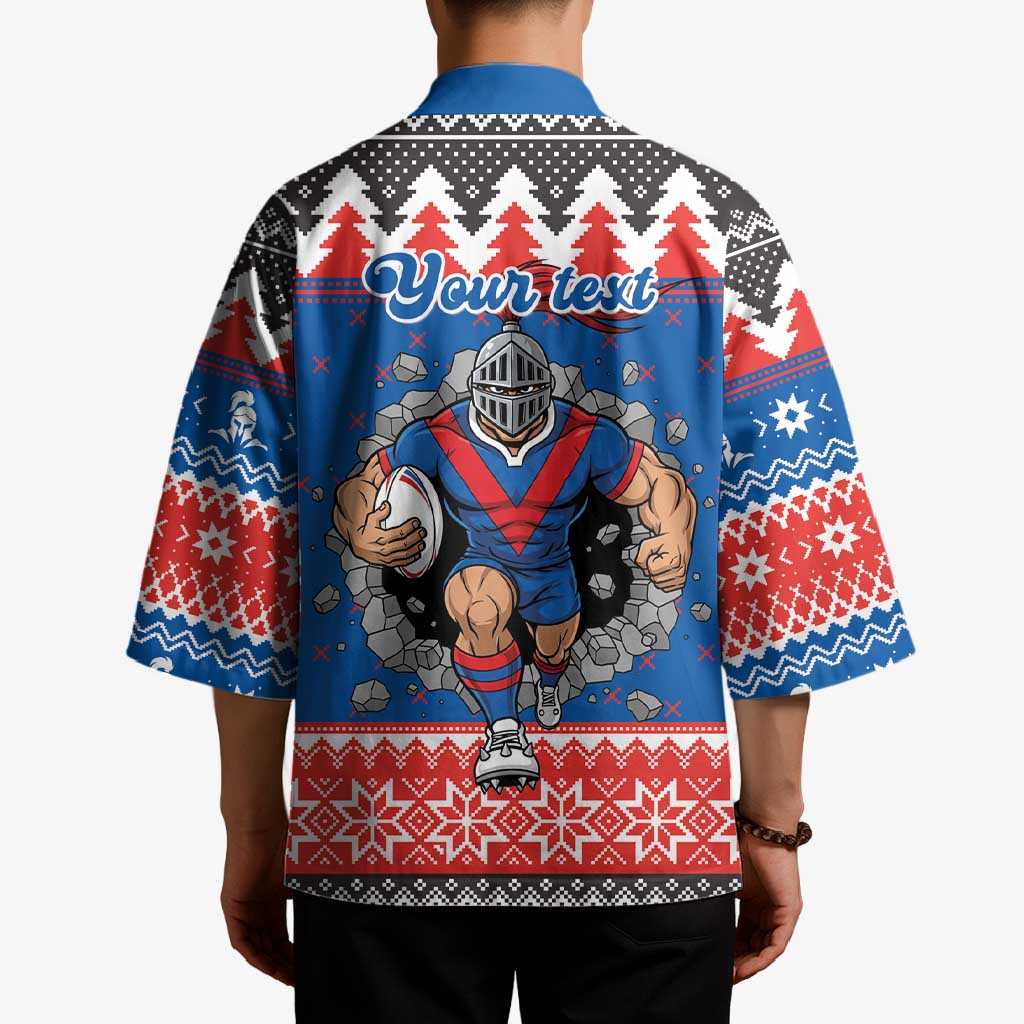 Merry Knights Newcastle Pride Personalised Kimono Christmas Rugby League Spirit - Aussie Hoodie