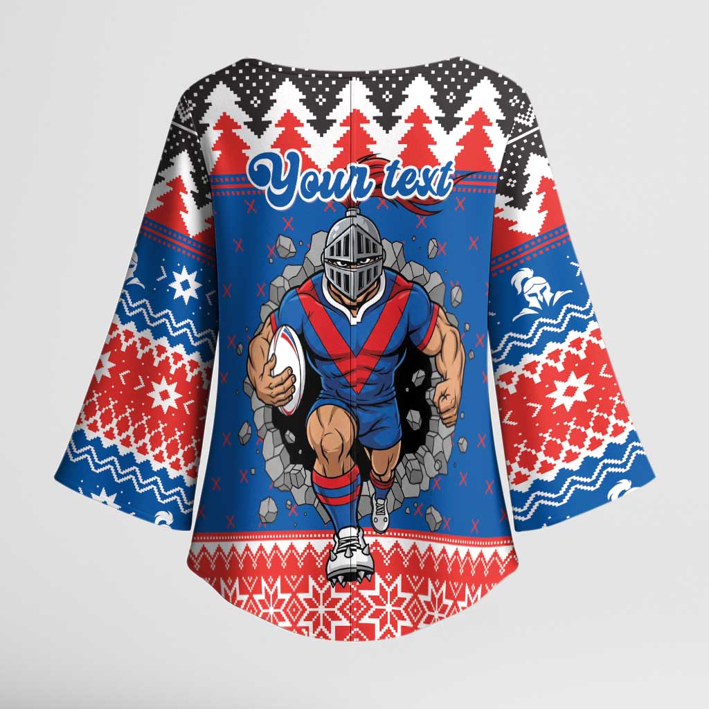 Merry Knights Newcastle Pride Personalised Kimono Sleeve Blouse Christmas Rugby League Spirit - Aussie Hoodie