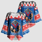 Merry Knights Newcastle Pride Personalised Kimono Sleeve Blouse Christmas Rugby League Spirit - Aussie Hoodie