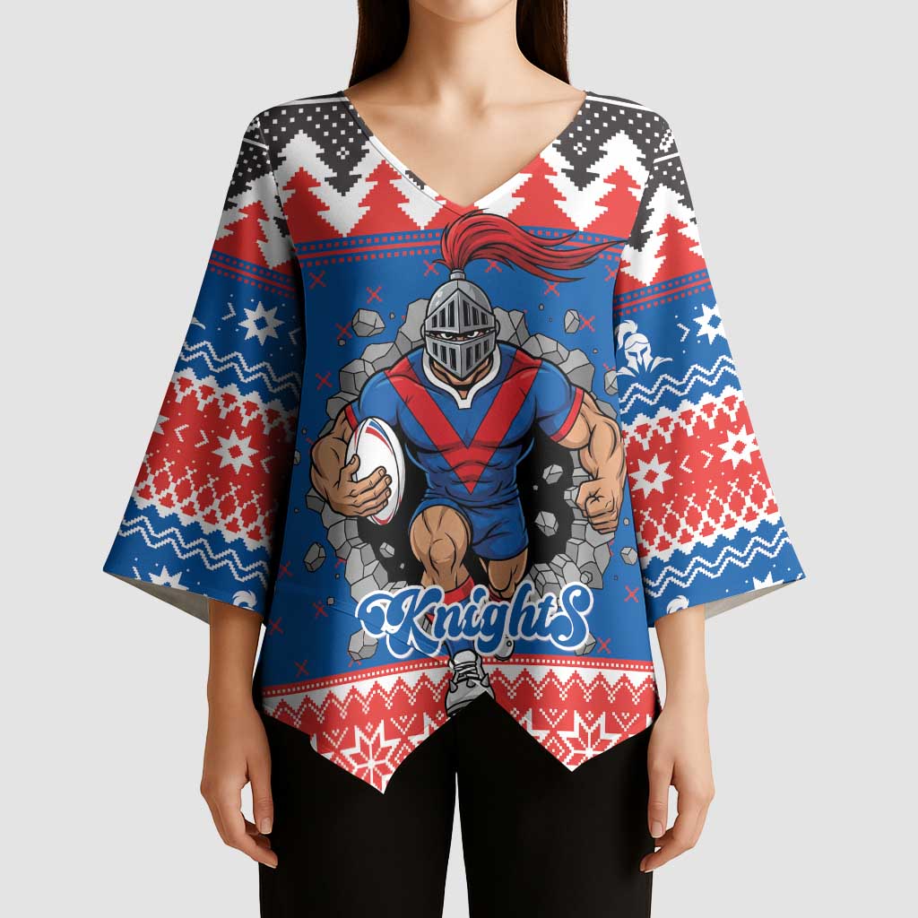 Merry Knights Newcastle Pride Personalised Kimono Sleeve Blouse Christmas Rugby League Spirit - Aussie Hoodie