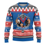 Merry Knights Newcastle Pride Personalised Ugly Christmas Sweater Christmas Rugby League Spirit - Aussie Hoodie