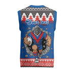 Merry Knights Newcastle Pride Personalised Christmas Knitted V-Neck Vest Christmas Rugby League Spirit - Aussie Hoodie