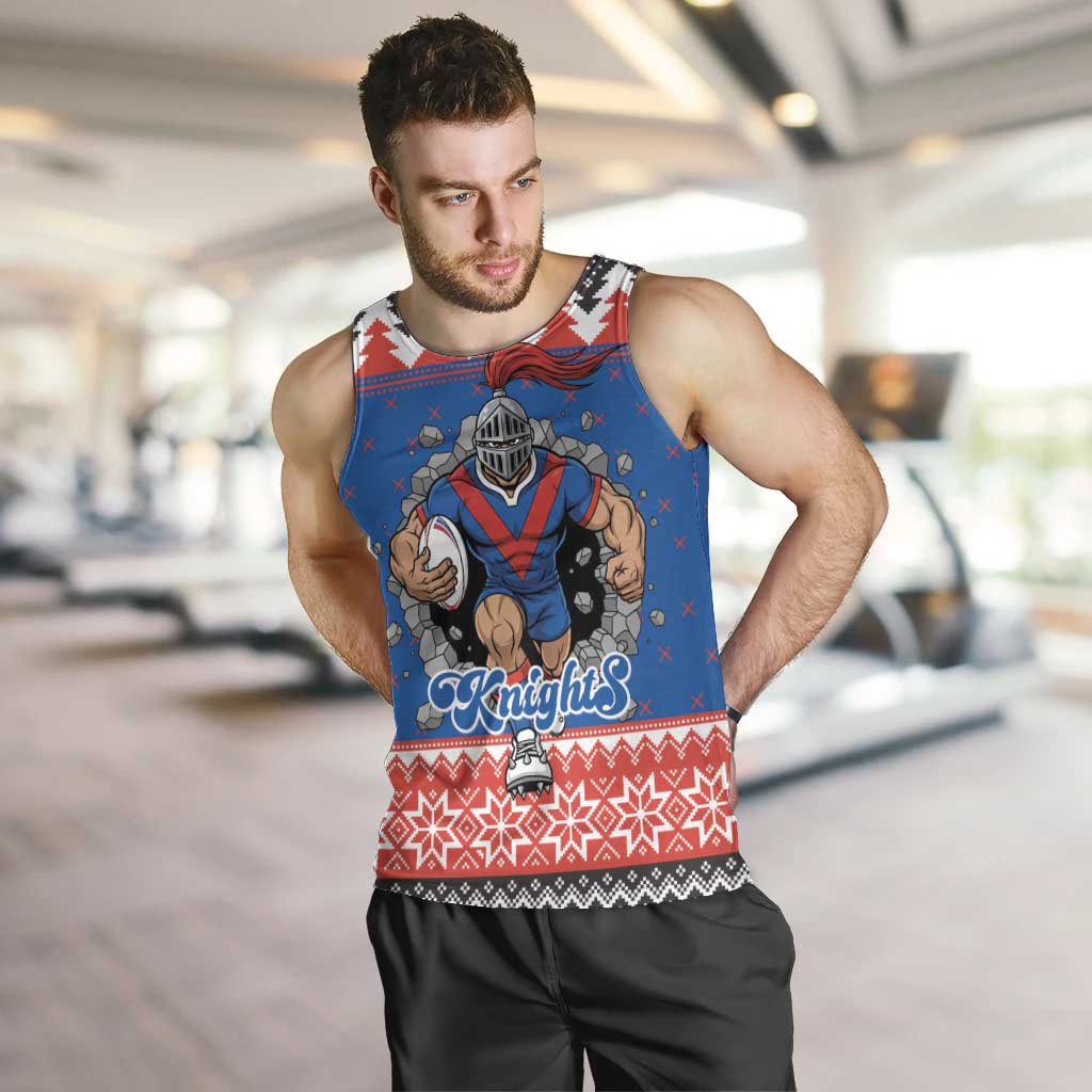 Merry Knights Newcastle Pride Personalised Men Tank Top Christmas Rugby League Spirit - Aussie Hoodie