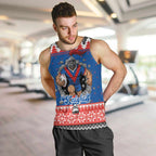 Merry Knights Newcastle Pride Personalised Men Tank Top Christmas Rugby League Spirit - Aussie Hoodie