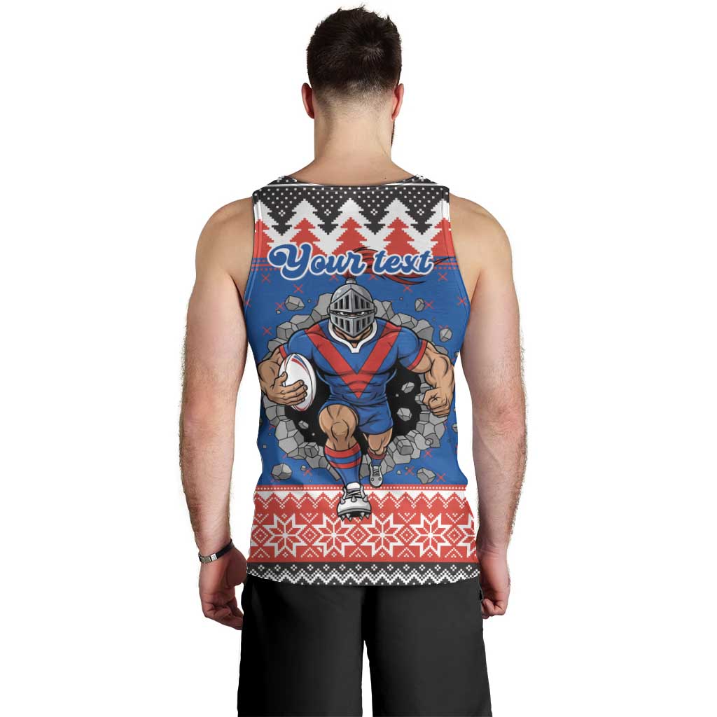 Merry Knights Newcastle Pride Personalised Men Tank Top Christmas Rugby League Spirit - Aussie Hoodie