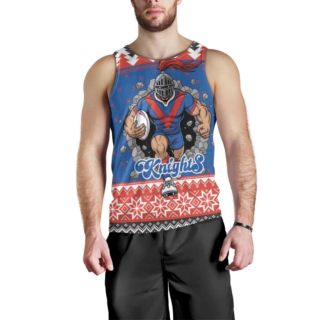 Merry Knights Newcastle Pride Personalised Men Tank Top Christmas Rugby League Spirit - Aussie Hoodie