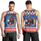Merry Knights Newcastle Pride Personalised Men Tank Top Christmas Rugby League Spirit - Aussie Hoodie