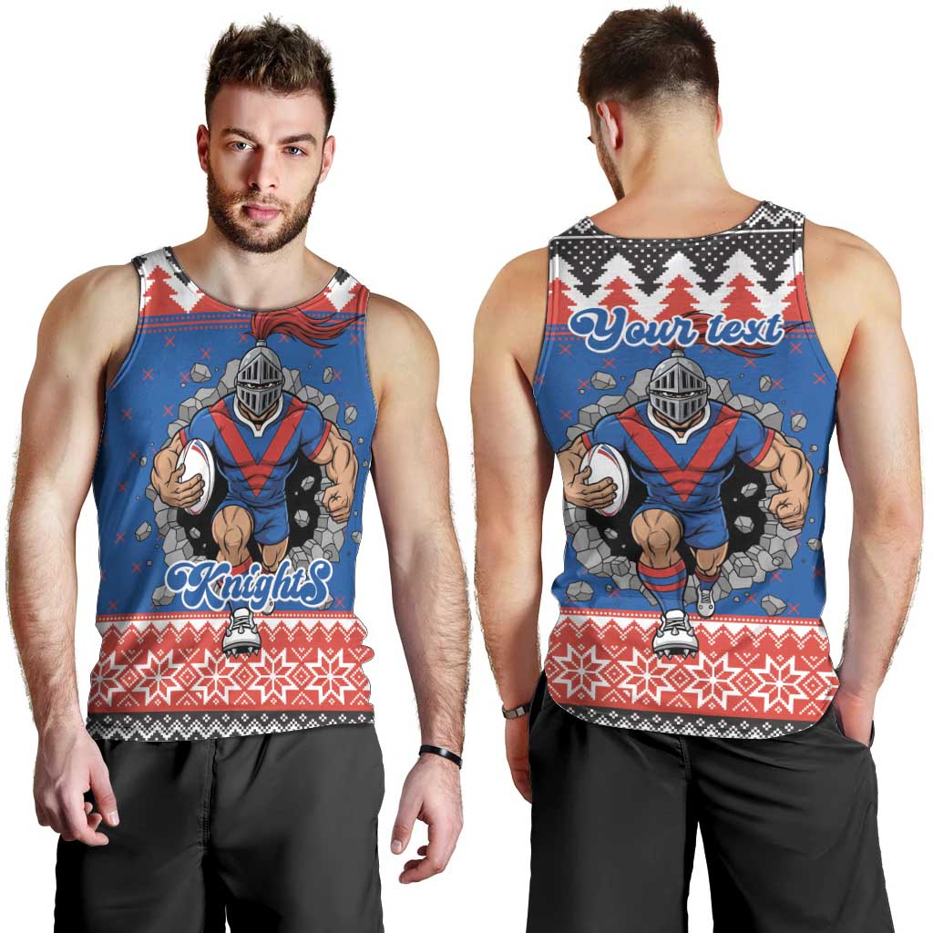 Merry Knights Newcastle Pride Personalised Men Tank Top Christmas Rugby League Spirit - Aussie Hoodie