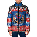 Merry Knights Newcastle Pride Personalised Padded Jacket Christmas Rugby League Spirit - Aussie Hoodie
