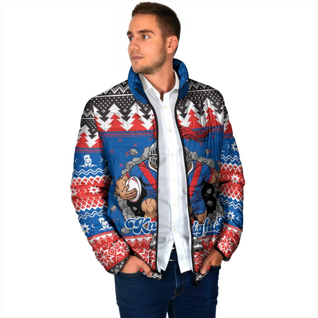 Merry Knights Newcastle Pride Personalised Padded Jacket Christmas Rugby League Spirit - Aussie Hoodie