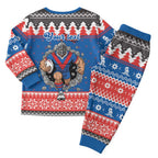 Merry Knights Newcastle Pride Personalised Christmas Pajama Set Christmas Rugby League Spirit - Aussie Hoodie