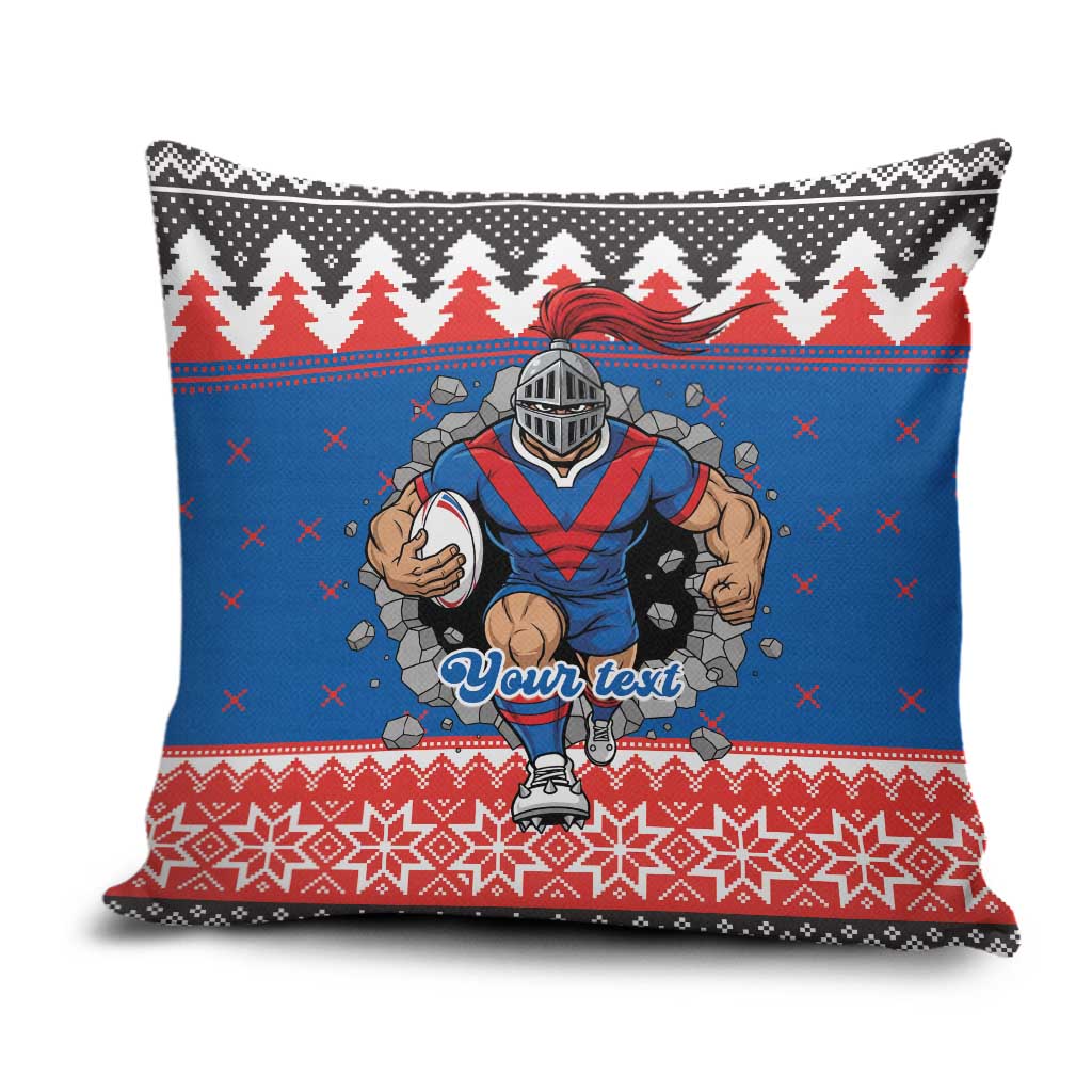 Merry Knights Newcastle Pride Personalised Pillow Cover Christmas Rugby League Spirit - Aussie Hoodie
