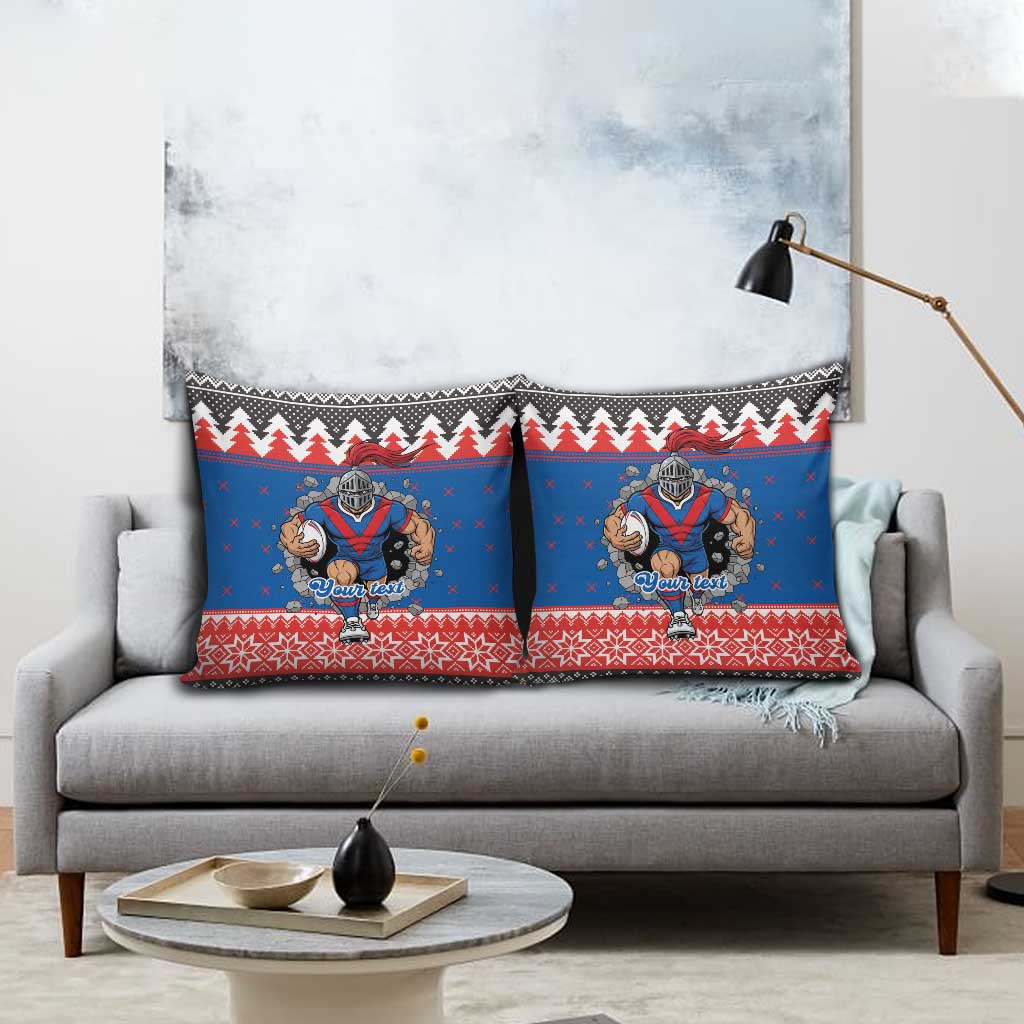 Merry Knights Newcastle Pride Personalised Pillow Cover Christmas Rugby League Spirit - Aussie Hoodie
