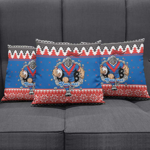 Merry Knights Newcastle Pride Personalised Pillow Cover Christmas Rugby League Spirit - Aussie Hoodie