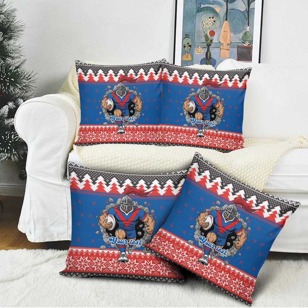 Merry Knights Newcastle Pride Personalised Pillow Cover Christmas Rugby League Spirit - Aussie Hoodie