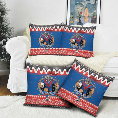 Merry Knights Newcastle Pride Personalised Pillow Cover Christmas Rugby League Spirit - Aussie Hoodie