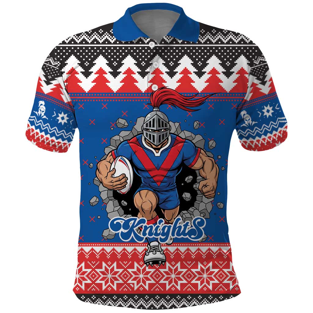 Merry Knights Newcastle Pride Personalised Polo Shirt Christmas Rugby League Spirit - Aussie Hoodie