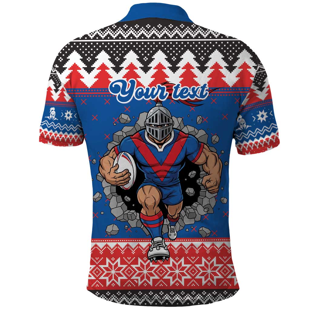 Merry Knights Newcastle Pride Personalised Polo Shirt Christmas Rugby League Spirit - Aussie Hoodie