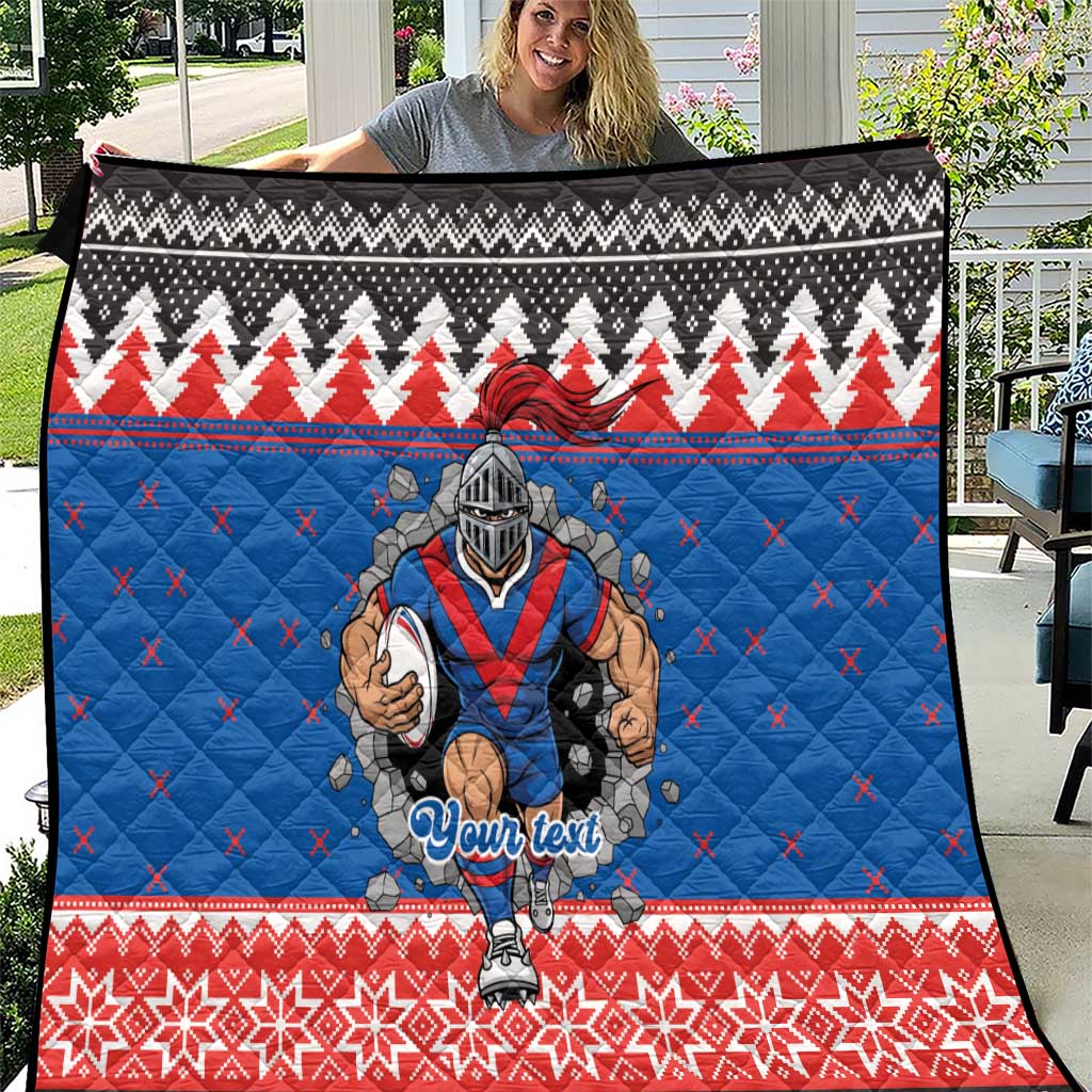 Merry Knights Newcastle Pride Personalised Quilt Christmas Rugby League Spirit - Aussie Hoodie