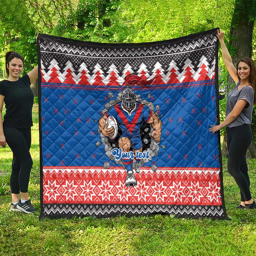 Merry Knights Newcastle Pride Personalised Quilt Christmas Rugby League Spirit - Aussie Hoodie