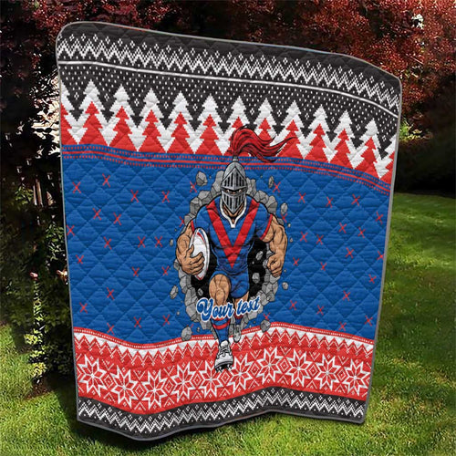 Merry Knights Newcastle Pride Personalised Quilt Christmas Rugby League Spirit - Aussie Hoodie