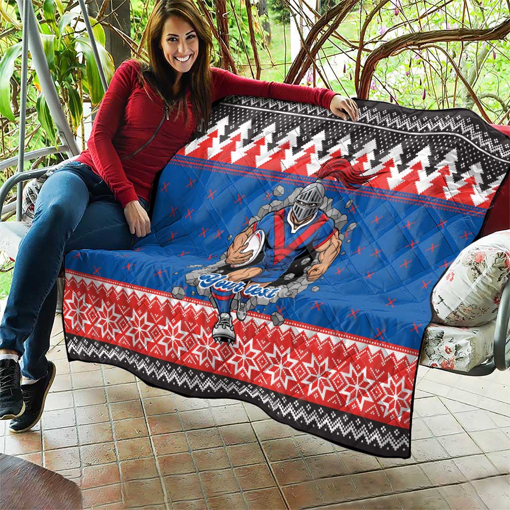 Merry Knights Newcastle Pride Personalised Quilt Christmas Rugby League Spirit - Aussie Hoodie