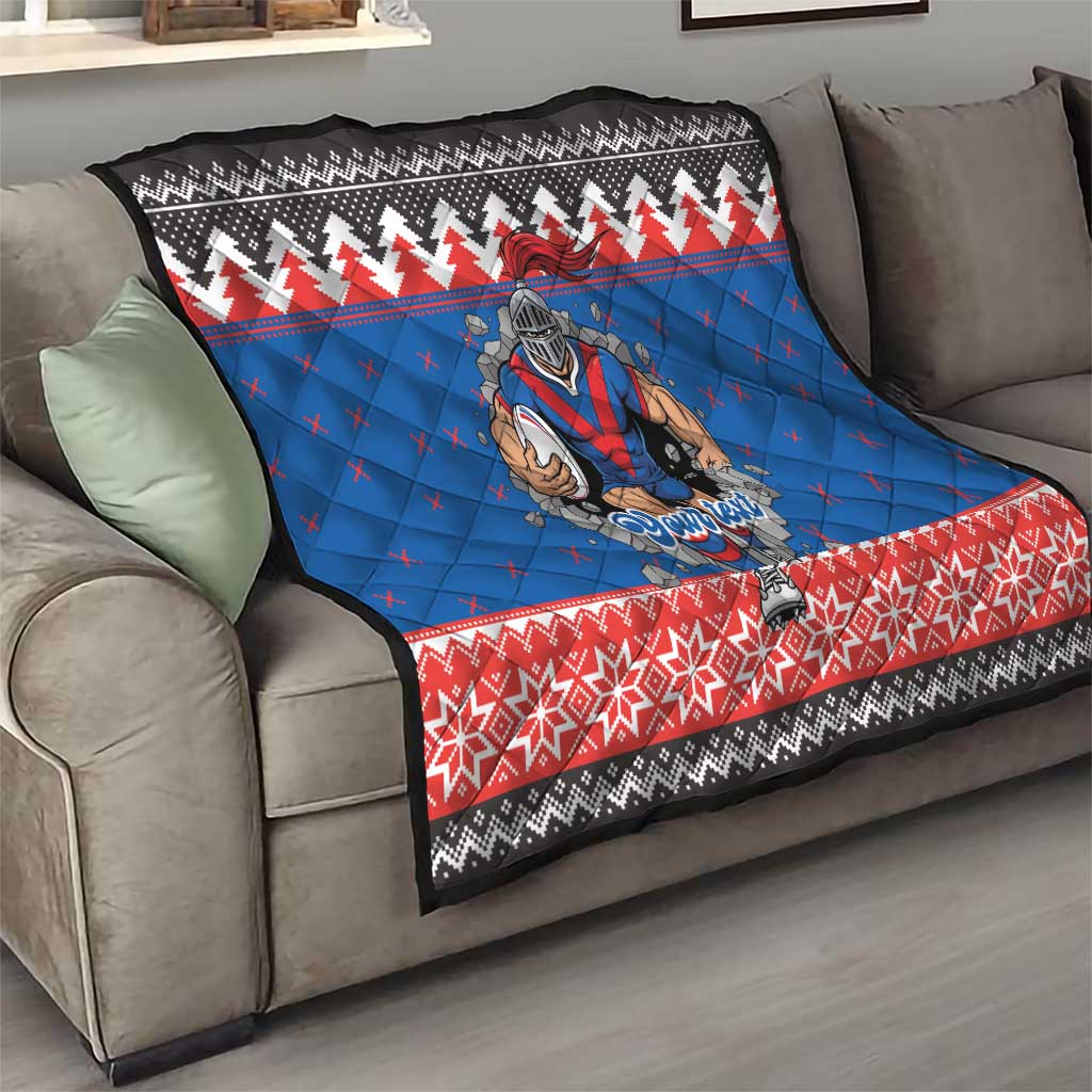 Merry Knights Newcastle Pride Personalised Quilt Christmas Rugby League Spirit - Aussie Hoodie