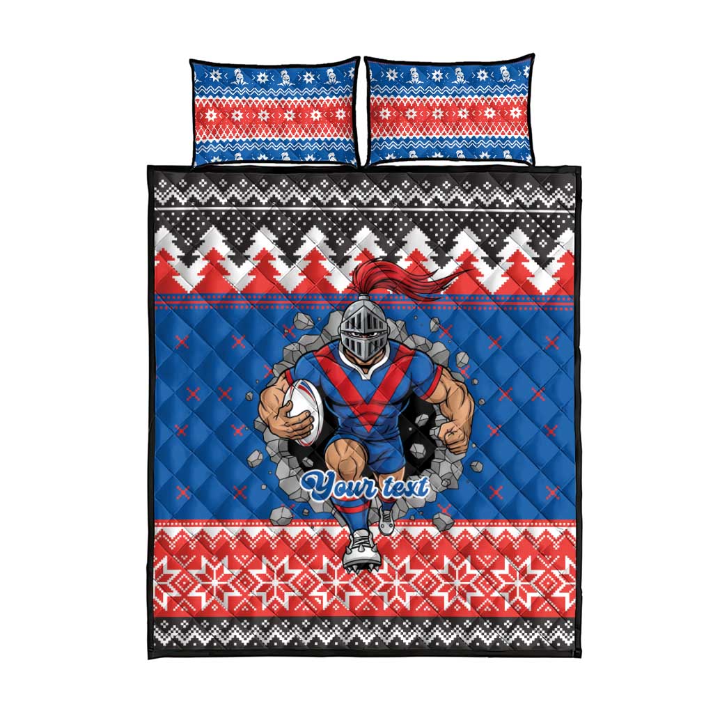 Merry Knights Newcastle Pride Personalised Quilt Bed Set Christmas Rugby League Spirit - Aussie Hoodie