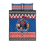 Merry Knights Newcastle Pride Personalised Quilt Bed Set Christmas Rugby League Spirit - Aussie Hoodie
