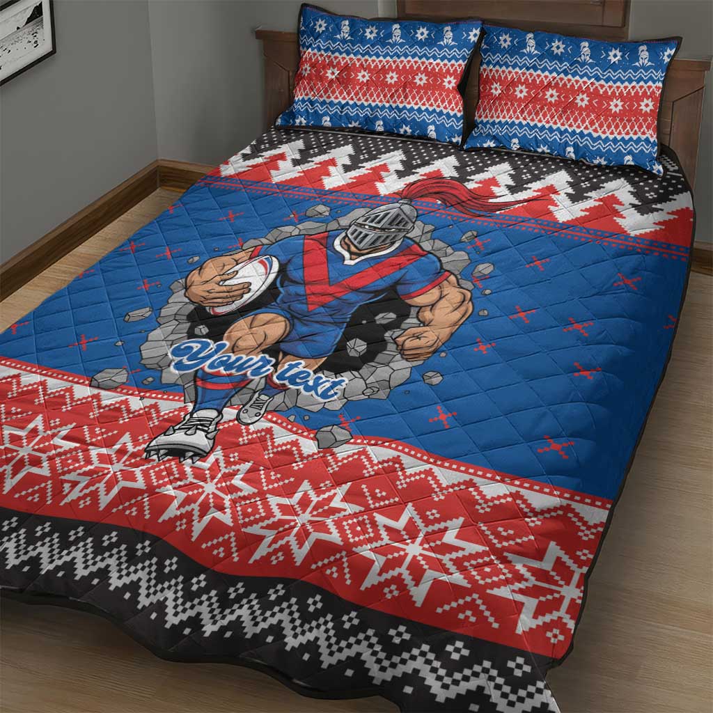 Merry Knights Newcastle Pride Personalised Quilt Bed Set Christmas Rugby League Spirit - Aussie Hoodie
