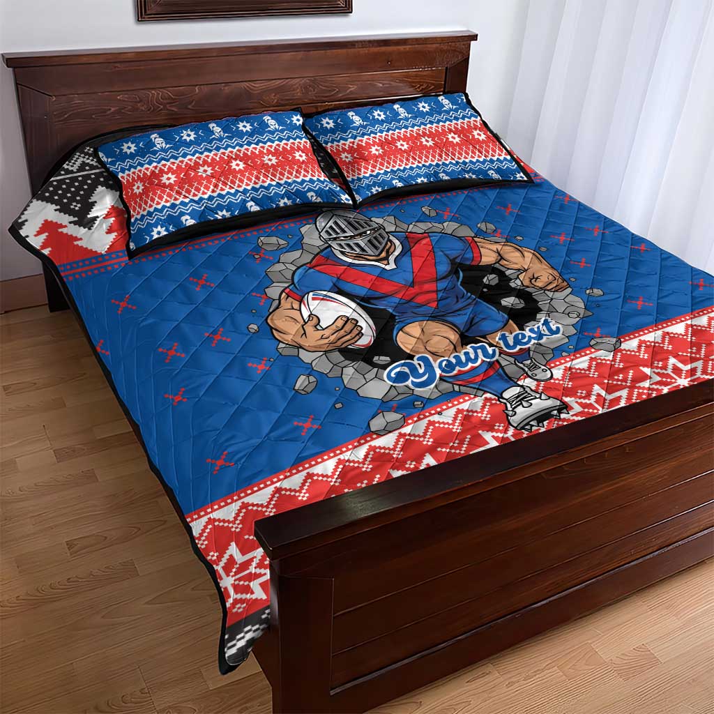 Merry Knights Newcastle Pride Personalised Quilt Bed Set Christmas Rugby League Spirit - Aussie Hoodie