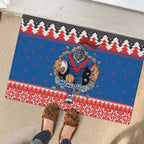 Merry Knights Newcastle Pride Personalised Rubber Doormat Christmas Rugby League Spirit - Aussie Hoodie