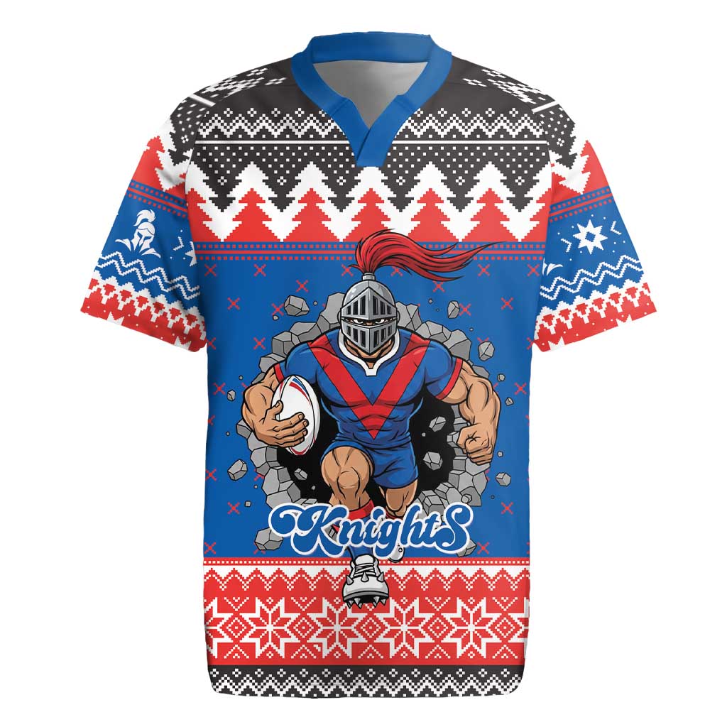 Merry Knights Newcastle Pride Personalised Rugby Jersey Christmas Rugby League Spirit - Aussie Hoodie