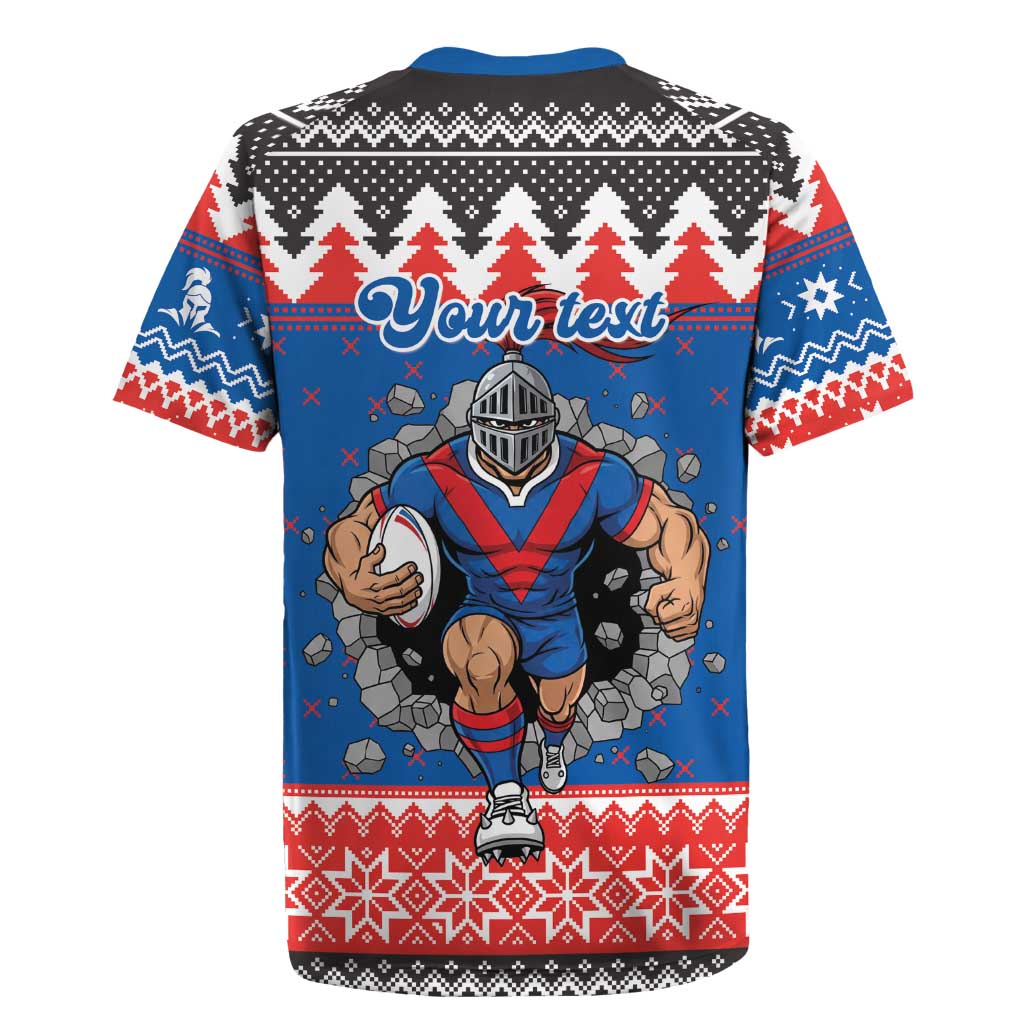 Merry Knights Newcastle Pride Personalised Rugby Jersey Christmas Rugby League Spirit - Aussie Hoodie
