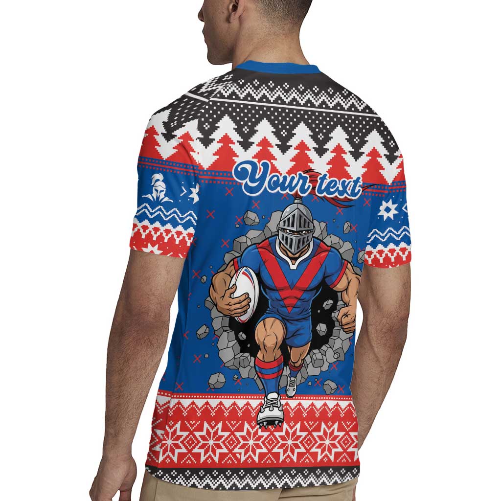 Merry Knights Newcastle Pride Personalised Rugby Jersey Christmas Rugby League Spirit - Aussie Hoodie