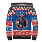 Merry Knights Newcastle Pride Personalised Sherpa Hoodie Christmas Rugby League Spirit - Aussie Hoodie