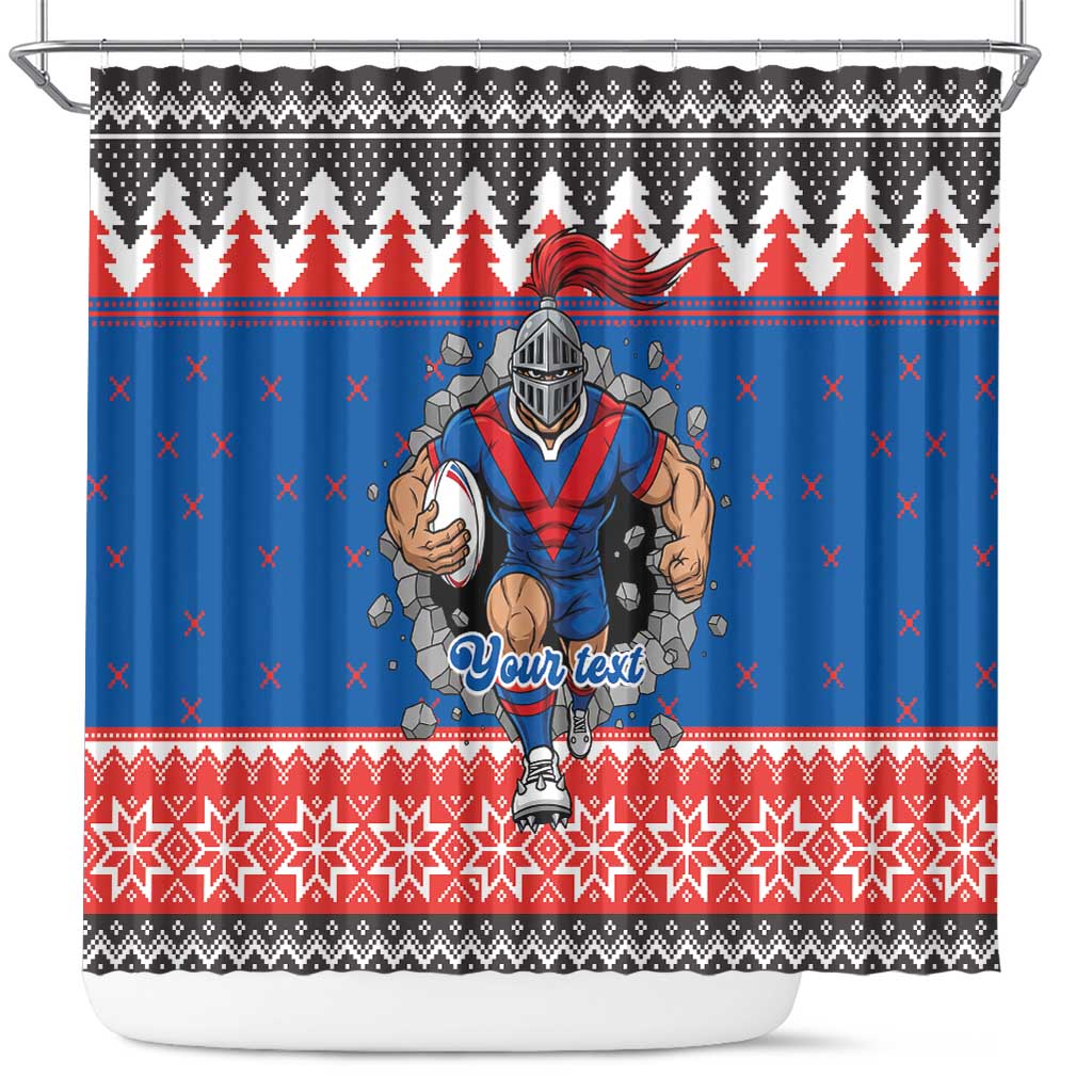 Merry Knights Newcastle Pride Personalised Shower Curtain Christmas Rugby League Spirit - Aussie Hoodie