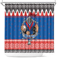 Merry Knights Newcastle Pride Personalised Shower Curtain Christmas Rugby League Spirit - Aussie Hoodie
