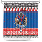 Merry Knights Newcastle Pride Personalised Shower Curtain Christmas Rugby League Spirit - Aussie Hoodie