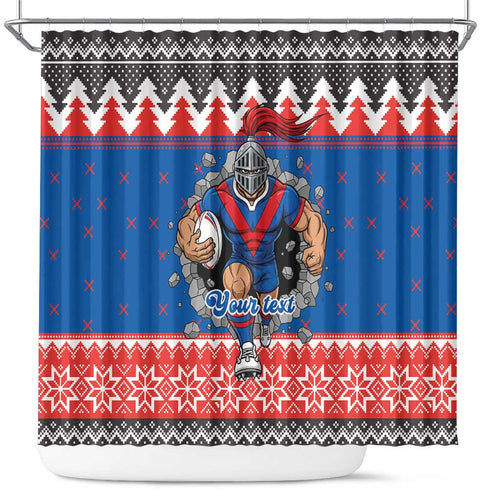 Merry Knights Newcastle Pride Personalised Shower Curtain Christmas Rugby League Spirit - Aussie Hoodie