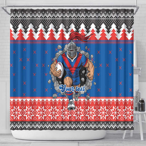 Merry Knights Newcastle Pride Personalised Shower Curtain Christmas Rugby League Spirit - Aussie Hoodie